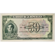 COLOMBIA 1926 . FIFTY 50  PESOS BANKNOTE . SPECIMEN 